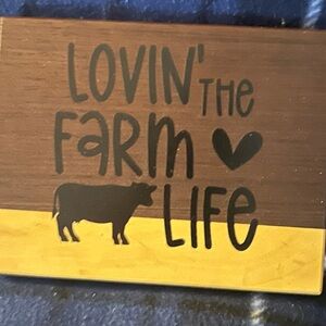 Handcrafted New Lovin' the Farm Life Wooden Sign
